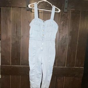 Haute Monde Denim Jumpsuit Overalls Large